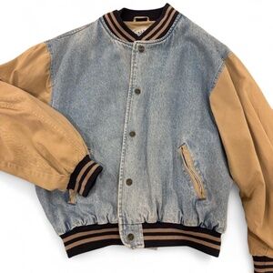 Vintage Denim Bomber Jacket